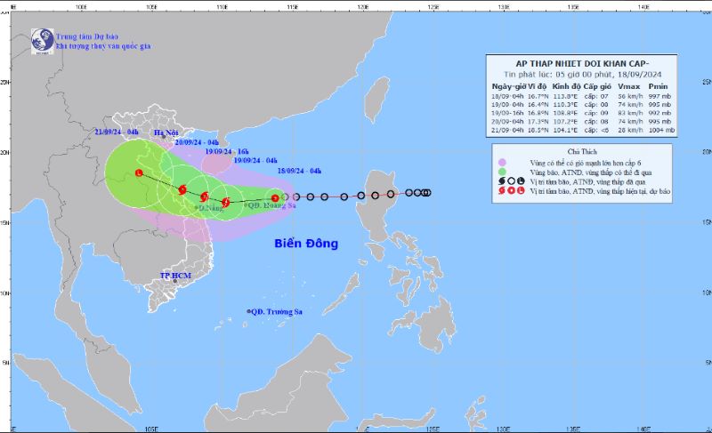 Thời tiết 18.09.2024