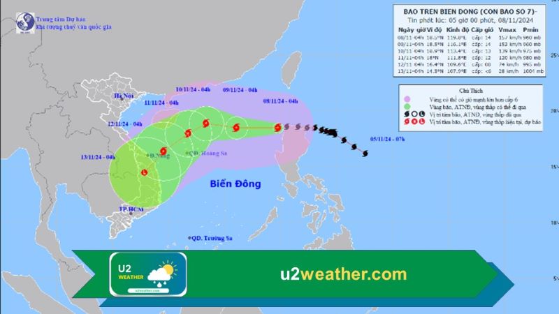 Dự báo thời tiết 08/11/2024